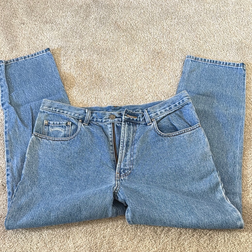Faconnable Blue Relaxed Jeans with Light Denim